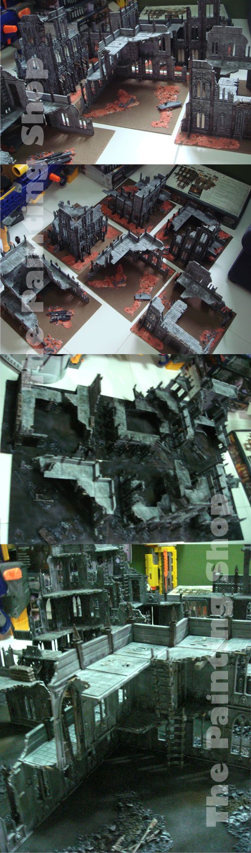 Cities of Death - Base board painting before & after